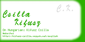 csilla kifusz business card